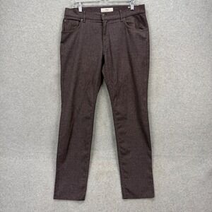 Brax Chuck Modern Fit Pants Men 34x32 Maroon Micro Pattern Stretch Trousers